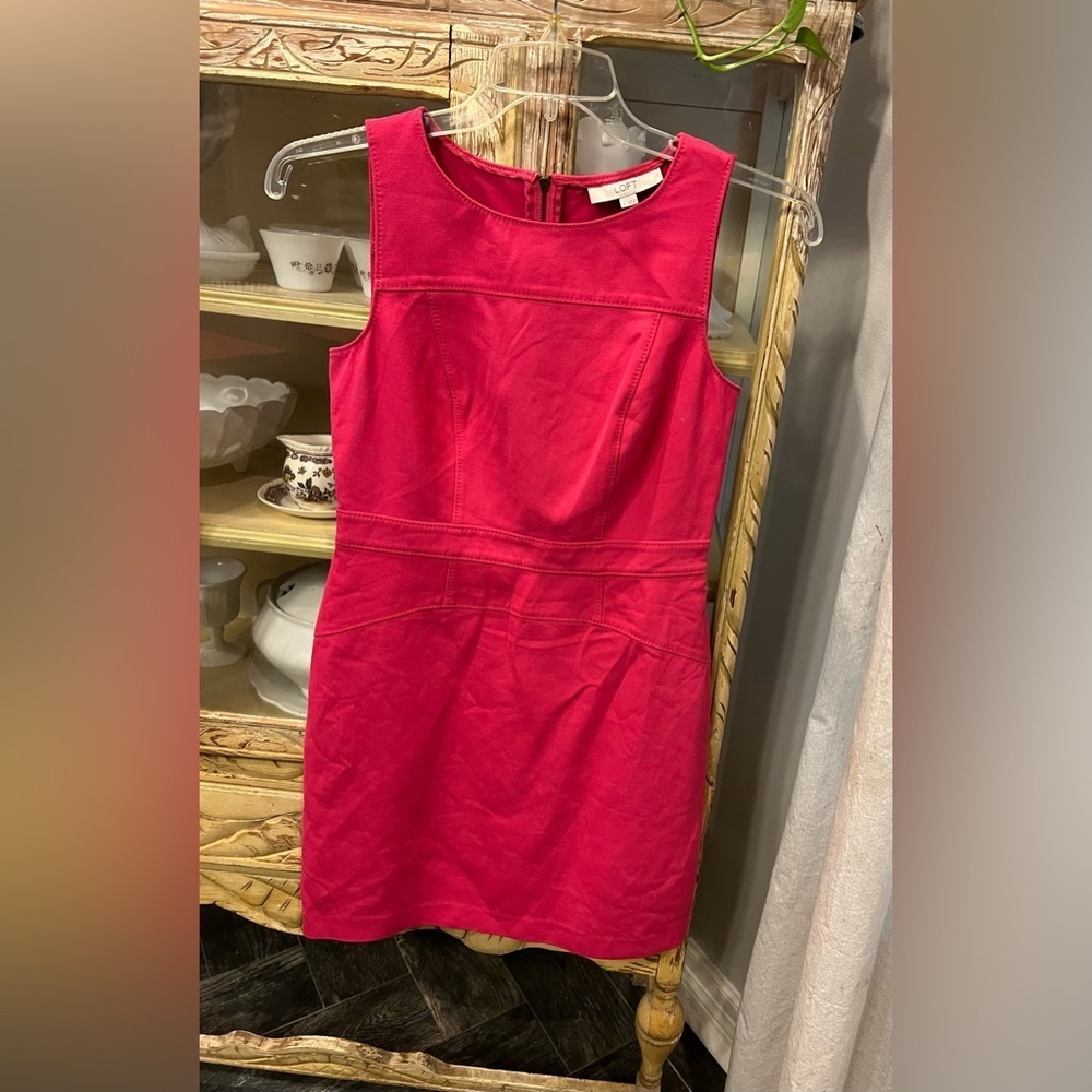 Loft Size 6‎ Pink Sheath Sleeveless Dress
